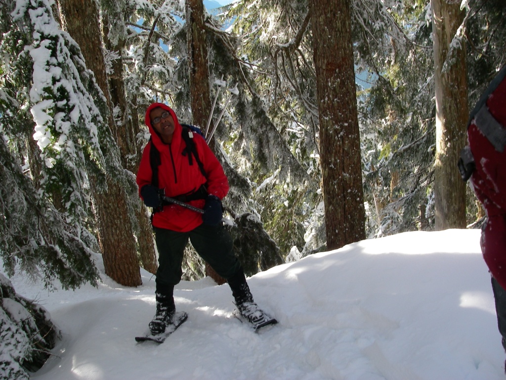 David pauses on ascent